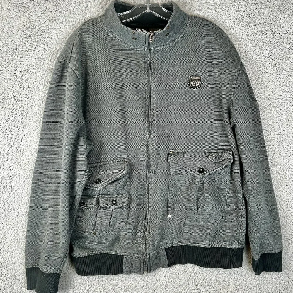 Y2K Enyce By Sean Combe Mens Size L Full Zip Bomber Jacket (missing Partial Tab)